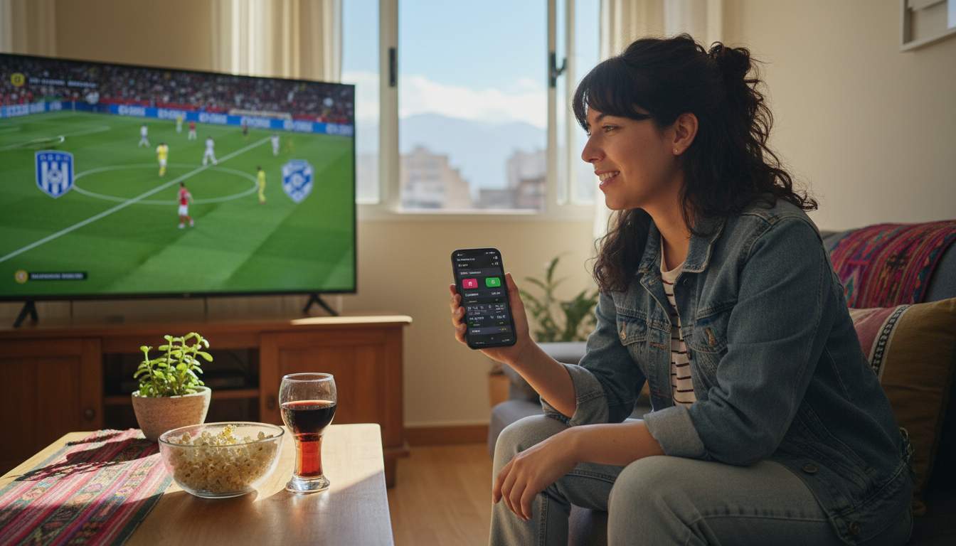 Woman enjoying sports betting at Naya Facil Casino
